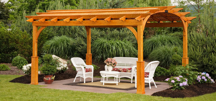 Cedar Wood Pergola Installation in Northridge, CA