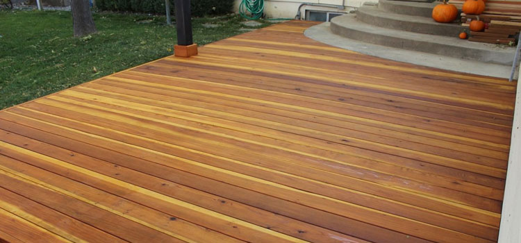 Smooth Redwood Decking in Northridge, CA